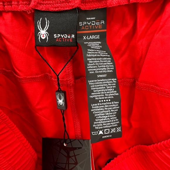 SPYDER MEN'S ACTIVE WEAR, SWIMSUIT OR WORKOUT SHORTS RED RXTRA LARGE, 2 POCKETS - Picture 11 of 14